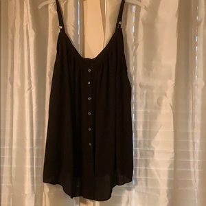 Black button down tank top blouse